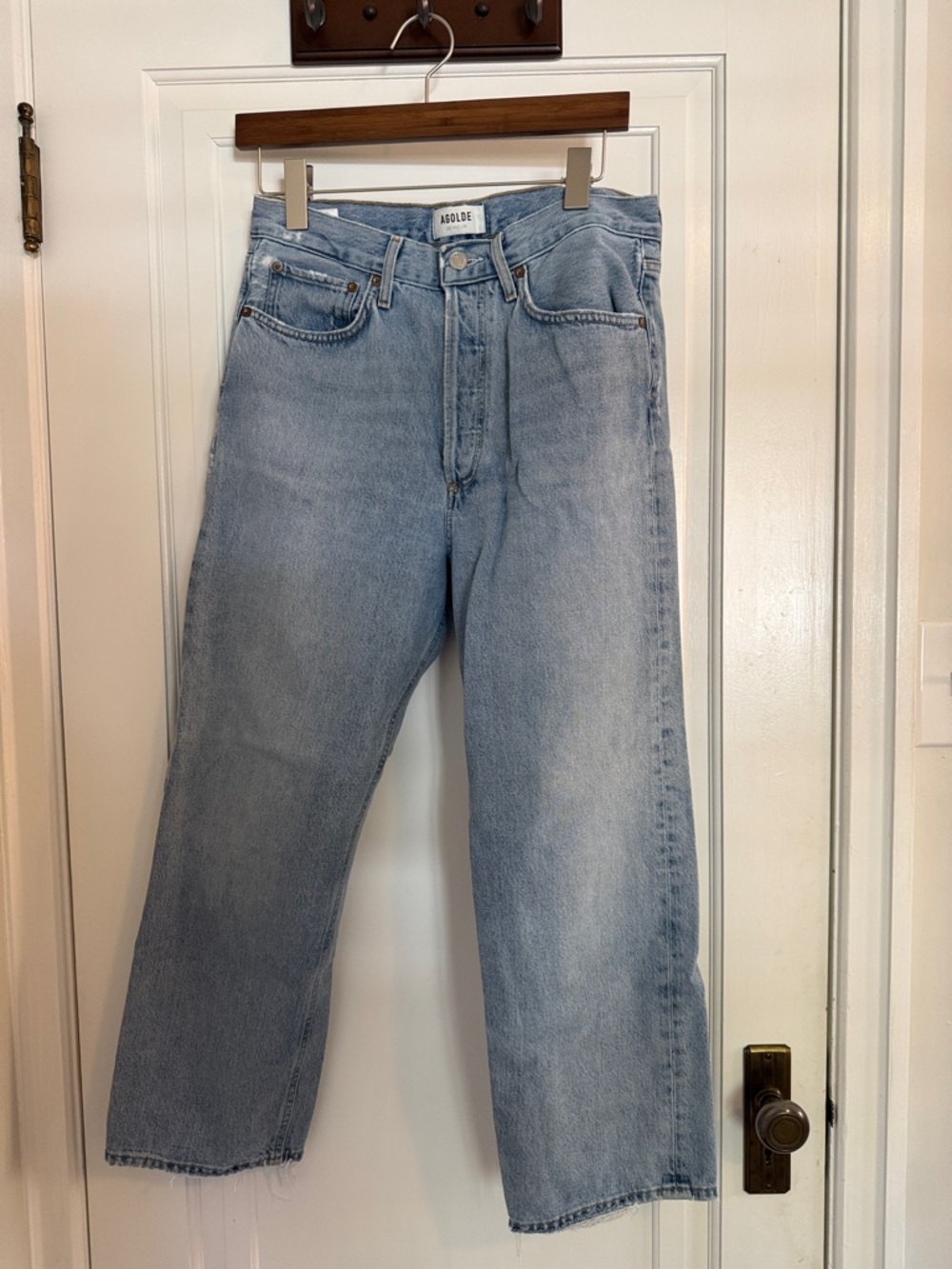 Agolde Women 90s crop - Light Blue Relaxed Straight Jeans